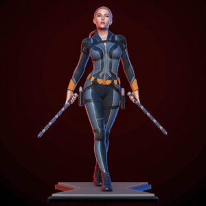 Black Widow statue Marvel Natasha Romanoff batons