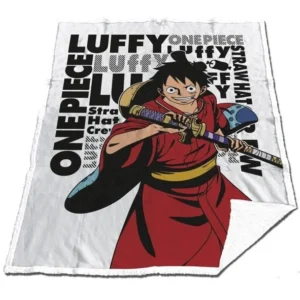 One Piece Sherpa Blanket Luffy Wano