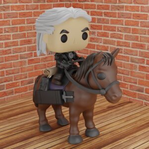 Geralt on Roach funko pop