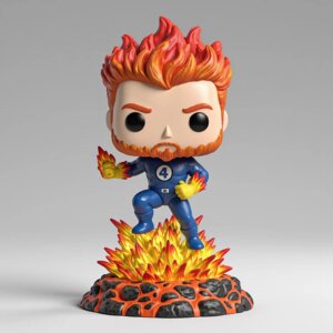 Human Torch Funko Pop Figure Lava Eruption