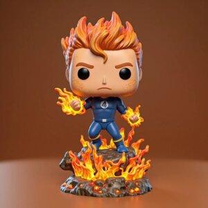Human Torch V2 Funko Pop Figure Fantastic Flame Unleashed
