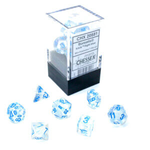 Chessex Borealis Icicle Light Blue Luminary Mini Polyhedral Dice Set