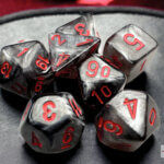 Chessex Velvet Black Red Mini Polyhedral Dice Set