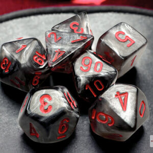 Chessex Velvet Black Red Mini Polyhedral Dice Set