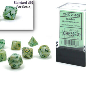 Chessex Marble Green Dark Green Mini Polyhedral Dice Set